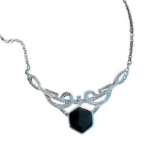 Whimsygoth Gothic Marcasite Art Deco Reproduction Vintage 80s 90s Necklace